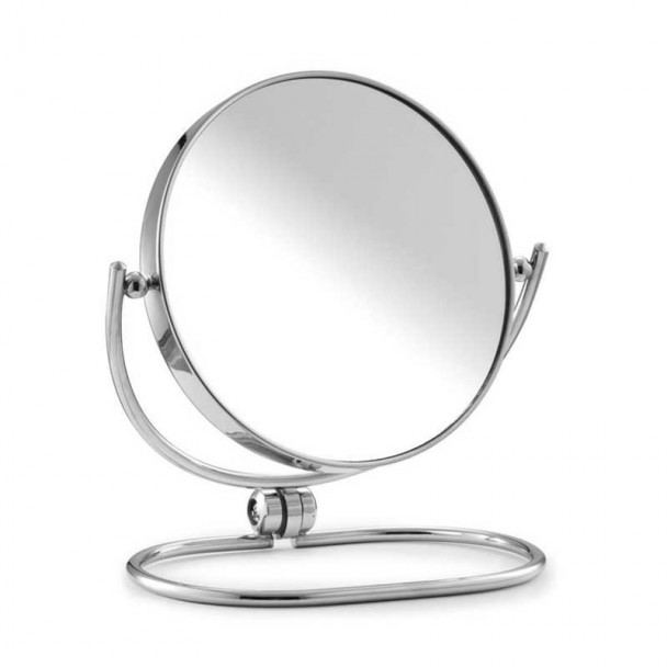Espejo Cromado Aumento X8 Baño Plateado Maquillaje 17,5 Cm