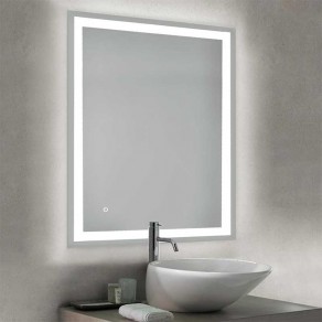 Espejo rectangular con luz LED frontal superior modelo Berlín