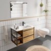 Conjunto Attila 85 Roble Africa Mueble y Lavabo Izquierdo