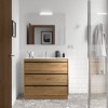 Conjunto Attila de 3 Cajones de 100 Mueble y Lavabo