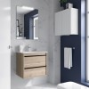 Conjunto Attila de 2 Cajones 60, Mueble y Lavabo