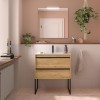 Conjunto Attila de 2 Cajones 80, Mueble y Lavabo