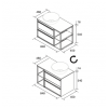 Mueble de Baño Encimera ATTILA 850 de 2 Cajones y Coqueta Reversible